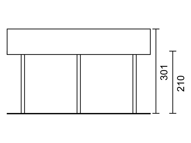 SC 410 x 510 cm Fichte KVH - Seitenansicht