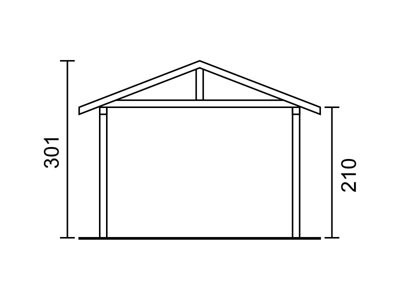 SC 410 x 510 cm Fichte KVH - Vorderansicht