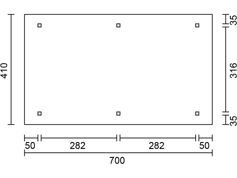 SC 410 x 700 cm Fichte KVH - Grundriss