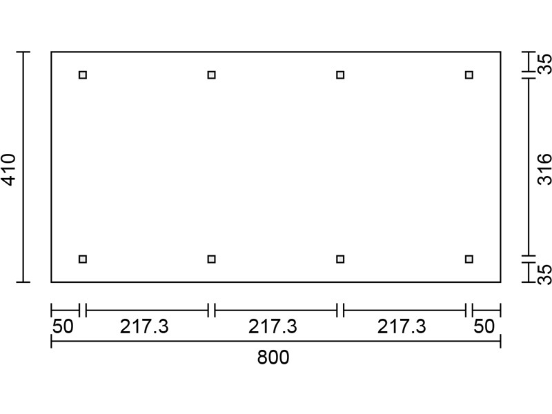 SC 410 x 800 cm Fichte KVH - Grundriss