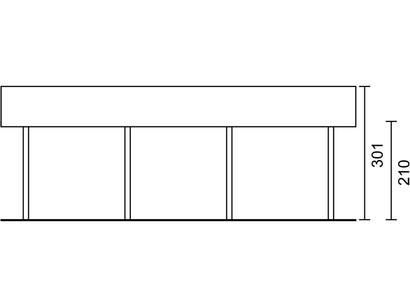 SC 410 x 800 cm Fichte KVH - Seitenansicht