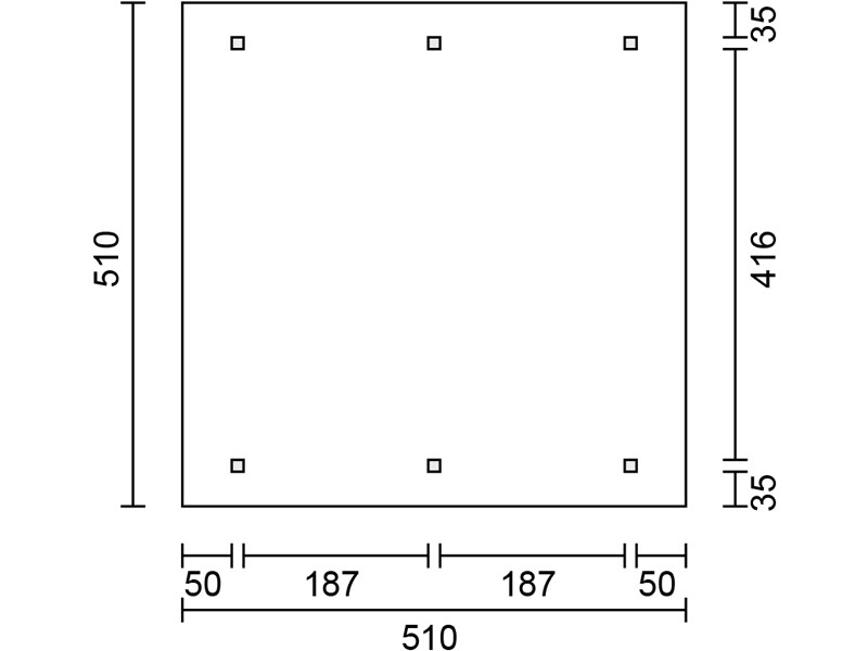 SC 510 x 510 cm Douglasie - Grundriss