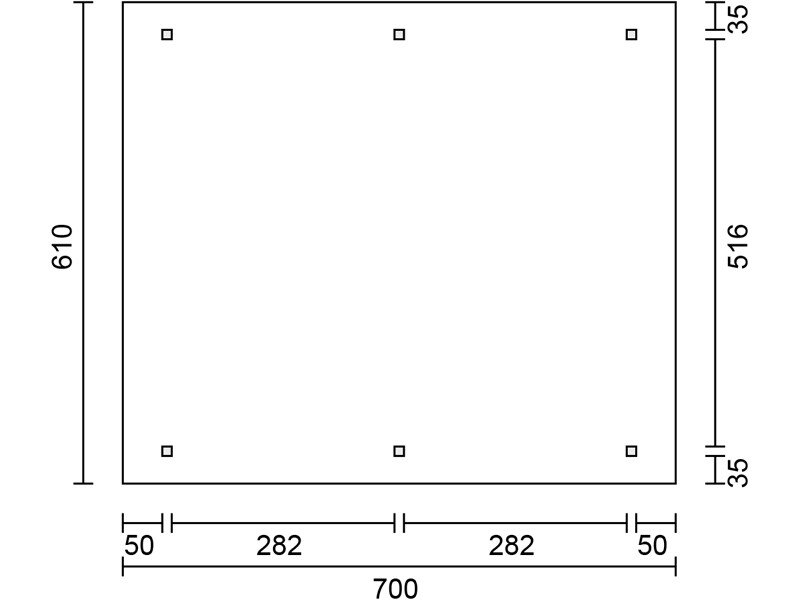 SC 610 x 700 cm Douglasie - Grundriss